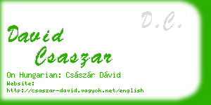 david csaszar business card